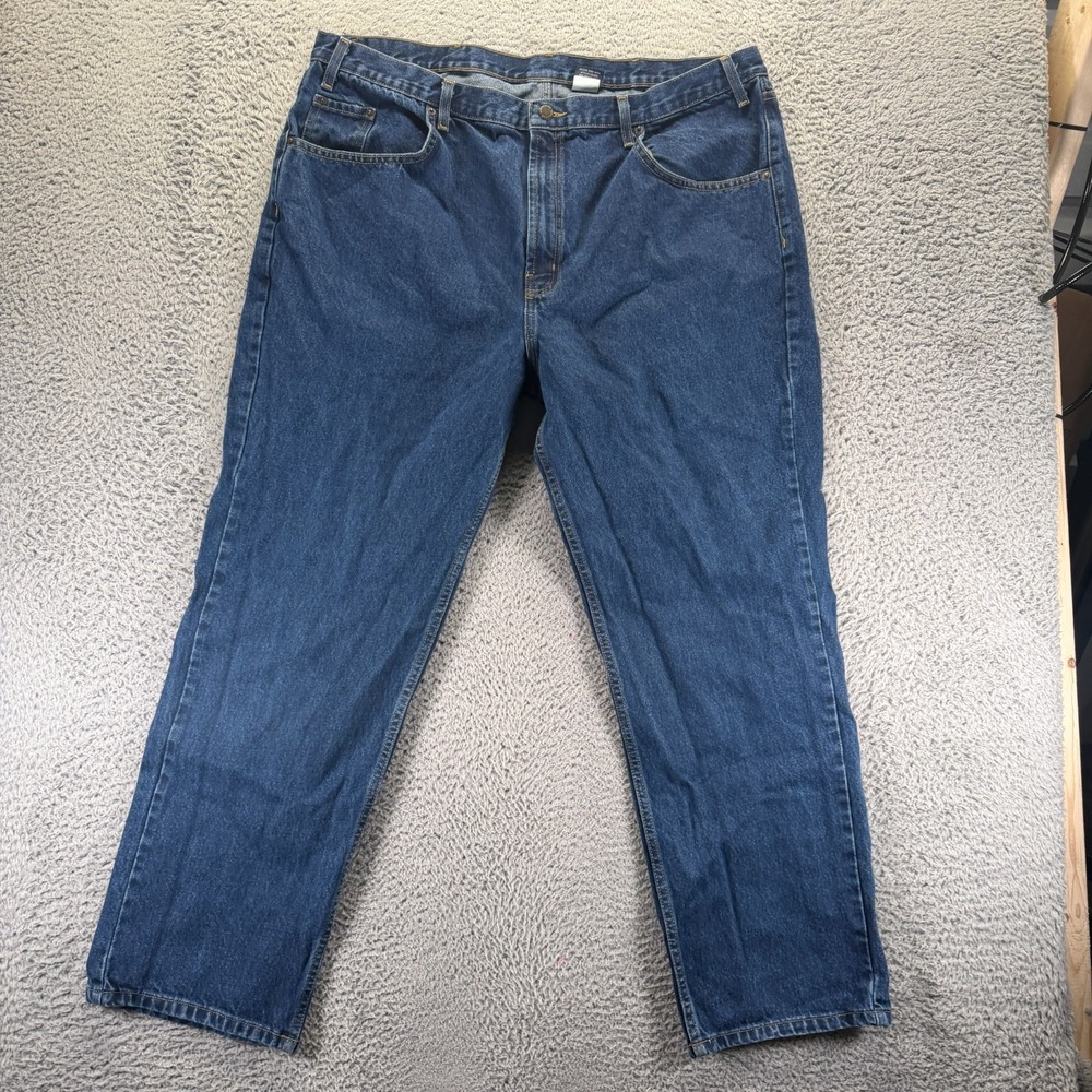Rural King Jeans Mens 44x30 Blue Cotton Denim Straight Leg Workwear Baggy Travel